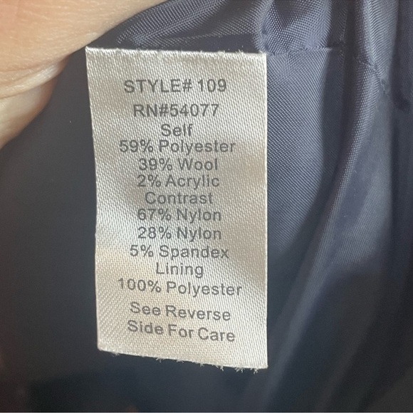 Cabi Wool Blend Jacquard Navy and Gray Jacket size 12 - Picture 11 of 16